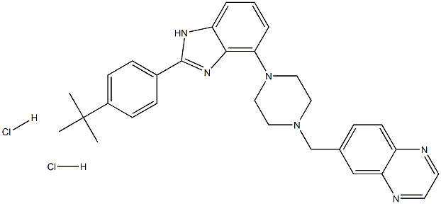 6-[[4-[2-[4-(1,1-Dimethylethyl)phenyl]-1H-benzimidazol-7-yl]-i-piperazinyl]methyl]-quinoxalinedihydrochloride Structure