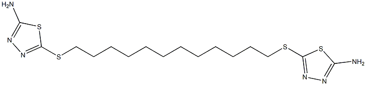 5-[12-[(5-amino-1,3,4-thiadiazol-2-yl)sulfanyl]dodecylsulfanyl]-1,3,4- thiadiazol-2-amine Struktur