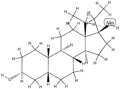 (3α,5β,17α)-13-Ethyl-18,19-dinorpregnane-3,17-diol Struktur