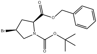 (2S, 4S)-1-N-Boc-4-bromo-proline benzyl ester Struktur