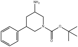 叔-丁基 3-氨基-5-苯基哌啶-1-甲酸基酯, 874361-26-9, 结构式