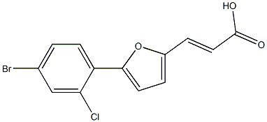 (E)-3-(5-(4-bromo-2-chlorophenyl)furan-2-yl)acrylic acid Struktur