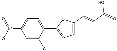 (E)-3-(5-(2-chloro-4-nitrophenyl)furan-2-yl)acrylic acid 结构式
