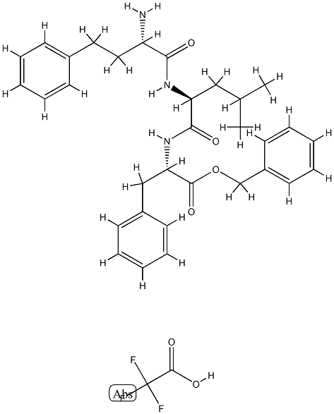 L-Phenylalanine, (αS)-α-aminobenzenebutanoyl-L-leucyl-, phenylmethyl ester (monotrifluoroacetate) Structure