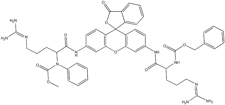 N-benzyloxycarbonylargininamidorhodamine Struktur