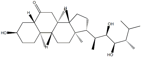 (22R,23R,24S)-3α,22,23-Trihydroxy-5α-ergostan-6-one Structure