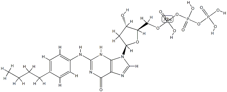 N(2)-(4-n-butylphenyl)-2'-deoxyguanosine 5'-triphosphate 化学構造式