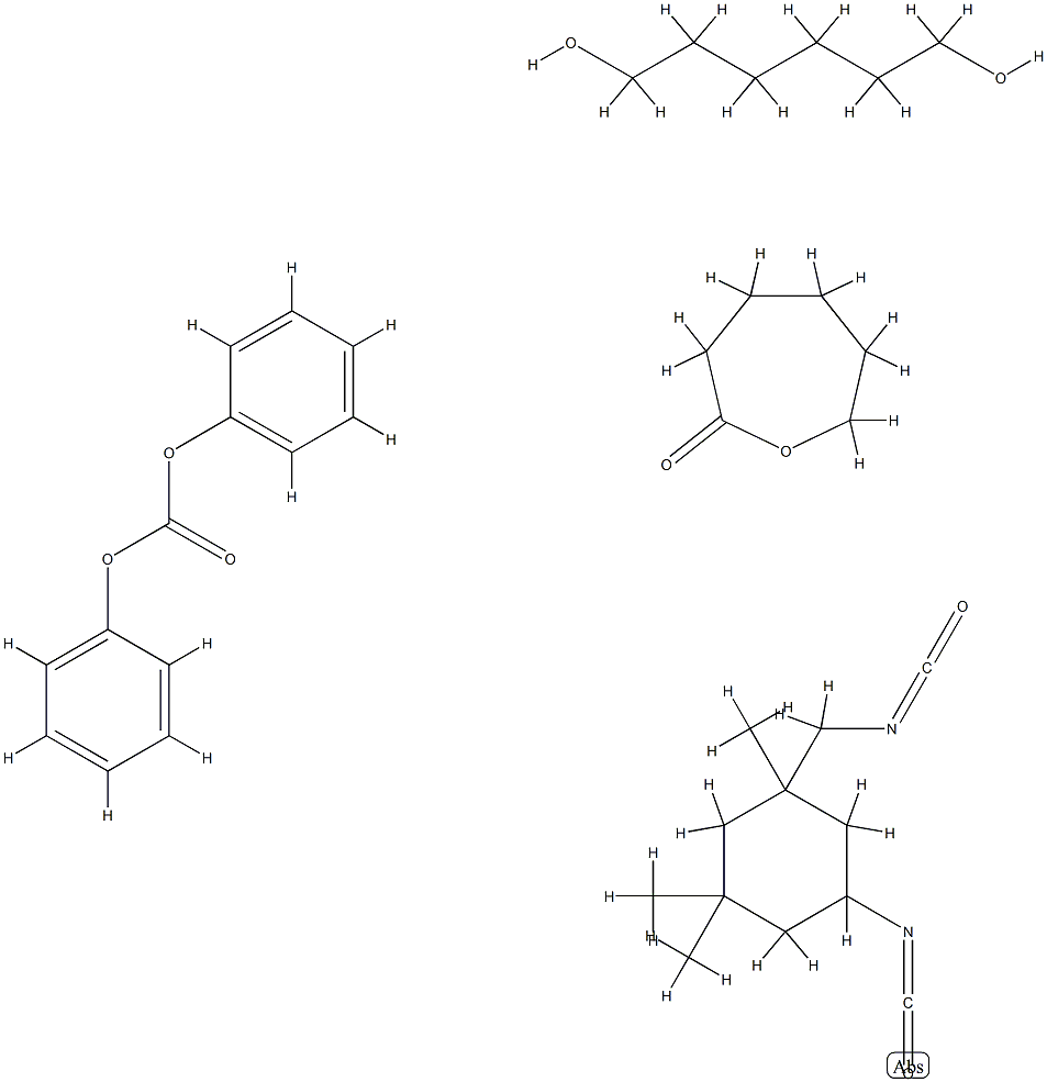 碳酸二苯酯与1,6-己二醇、5-异氰酸基-1-(异氰酸根合甲基)-1,3,3-三甲基环己烷和恶泛酮的聚合物,87836-98-4,结构式