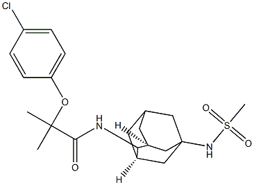 2-(4-クロロフェノキシ)-2-メチル-N-[5-(メチルスルホニルアミノ)-2-アダマンチル]プロパンアミド 化学構造式