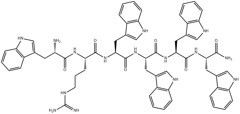 L-Trp-L-Arg-L-Trp-L-Trp-L-Trp-L-Trp-NH2 化学構造式