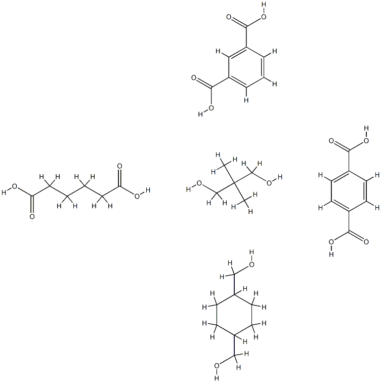 1,3-Benzenedicarboxylic acid, polymer with 1,4-benzenedicarboxylic acid, 1,4-cyclohexanedimethanol, 2,2-dimethyl-1,3-propanediol and hexanedioic acid,87871-70-3,结构式