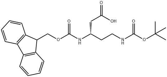 (S)-N-beta-(9H-Fluoren-9-yl)MethOxy]Carbonyl N-delta-(Tert-Butoxy)Carbonyl 3,5-diaminopentanoic acid 结构式