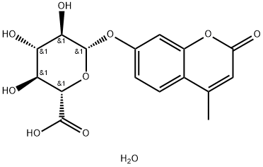 4-Methylumbelliferyl-beta-D-glucuronid Hydrat 4-Methylumbelliferyl-beta-D-glucuronide Hydrate Struktur