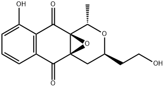 (1S)-3,4-Dihydro-3β-(2-hydroxyethyl)-9-hydroxy-1α-methyl-4aβ,10aβ-epoxy-1H-naphtho[2,3-c]pyran-5,10-dione Struktur