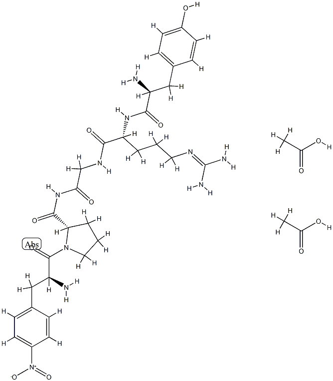 L-Tyr-D-Arg-Gly-4-ニトロ-L-Phe-L-Pro-NH2·2酢酸 化学構造式