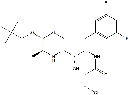 AcetaMide, N-[(1S,2S)-1-[(3,5-difluorophenyl)Methyl]-2-[(3R,5S,6R)-6-(2,2-diMethylpropoxy)-5-Methyl-3-Morpholinyl]-2-hydroxyethyl]-, (HCl salt) Structure