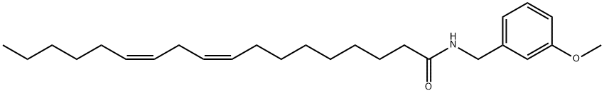 (9Z,12Z)-N-(3-メトキシベンジル)オクタデカン-9,12-ジエンアミド 化学構造式