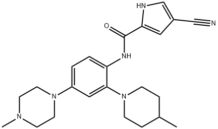 4-Cyano-N-[4-(4-methyl-1-piperazinyl)-2-(4-methyl-1-piperidinyl)phenyl]-1H-pyrrole-2-carboxamide Structure