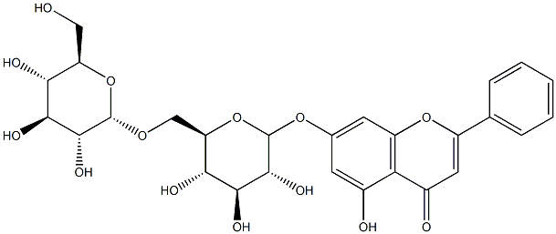 白杨素-7-O-龙胆二糖苷,88640-89-5,结构式