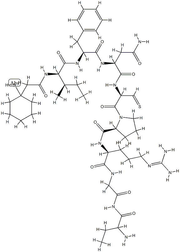 argipressin, beta-mercapto-beta,beta-cyclopentamethylenepropionic acid(1)-Ile(2)-Abu(4)- 结构式