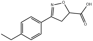 3-(4-ethylphenyl)-4,5-dihydro-1,2-oxazole-5-carboxylic acid Struktur