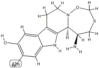 (1S)-1α-Amino-11-bromo-1,2,7,8,13,13bβ-hexahydro[1,6,2]oxathiazepino[2',3':1,2]pyrido[3,4-b]indol-10-ol Struktur