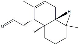 (1R)-1,4,4aβ,5,6,7,8,8a-オクタヒドロ-2,5,5,8aα-テトラメチルナフタレン-1α-アセトアルデヒド 化学構造式
