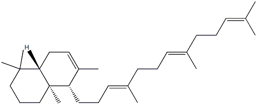 (4aS,5S,8aS)-1,2,3,4,4a,5,8,8a-Octahydro-1,1,4aβ,6-tetramethyl-5β-[(3E,7E)-4,8,12-trimethyltrideca-3,7,11-triene-1-yl]naphthalene Struktur