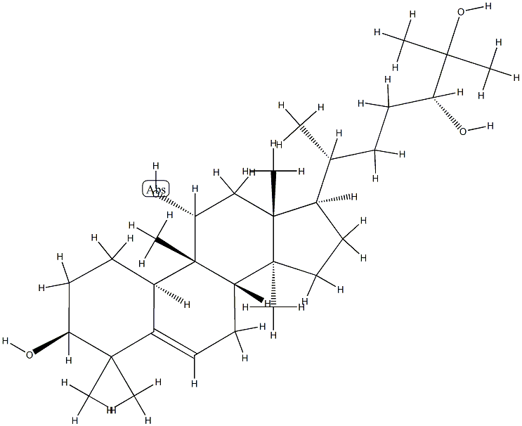 (24R)-ククルビタ-5-エン-3β,11α,24,25-テトラオール 化学構造式