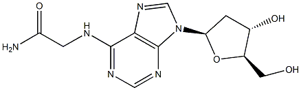 N-(9 beta-D-2'-deoxyribofuranosylpurin-6-yl)glycinamide 化学構造式