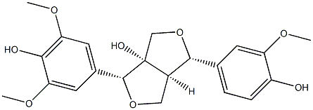(3R)-3α-(4-Hydroxy-3,5-dimethoxyphenyl)-6α-[4-hydroxy-3-methoxyphenyl]-3a,4,6,6aα-tetrahydro-1H,3H-furo[3,4-c]furan-3aα-ol Structure