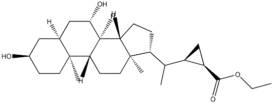 3,7-dihydroxy-22,23-methylenecholan-24-oic acid Struktur