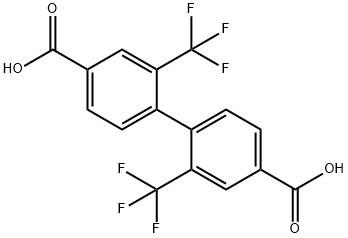 1,1'-Biphenyl]-4,4'-dicarboxylic acid, 2,2'-bis(trifluoromethyl)- Structure