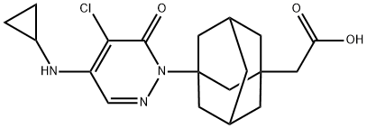 Tricyclo[3.3.1.13,?7]?decane-?1-?acetic acid, 3-?[5-?chloro-?4-?(cyclopropylamino)?-?6-?oxo-?1(6H)?-?pyridazinyl]?- 结构式