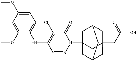 Tricyclo[3.3.1.13,?7]?decane-?1-?acetic acid, 3-?[5-?chloro-?4-?[(2,?4-?dimethoxyphenyl)?amino]?-?6-?oxo-?1(6H)?-?pyridazinyl]?- Structure