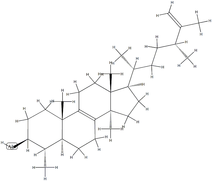 (14α,24R)-4α,14-ジメチル-5α-エルゴスタ-8,25-ジエン-3β-オール 化学構造式