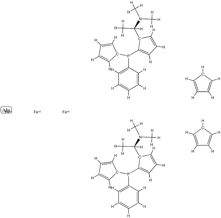 1,1′-Bis{(S)-{(SP)-2-[(R)-1-(diMethylaMino)ethyl]ferrocenyl}phenylphosphino}ferrocene Structure