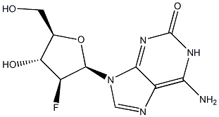 6-氨基-9-(2-脱氧-2-氟-BETA-D-阿拉伯呋喃糖基)-1,9-二氢-2H-嘌呤-2-酮, 899827-82-8, 结构式