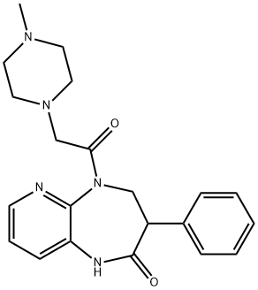 3-phenyl-2-oxo-5-(2-(4-methylpiperazin-1-yl)acetyl)-1H-tetrahydropyrido(2,3b)(1,4)diazepine,90059-52-2,结构式