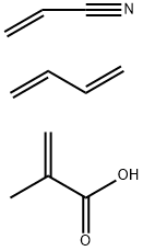2-Propenoic acid, 2-methyl-, polymer with 1,3-butadiene and 2-propenenitrile Struktur