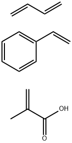2-Propenoic acid, 2-methyl-, polymer with 1,3-butadiene and ethenylbenzene Structure