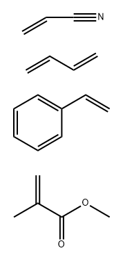 2-丙烯酸-2-甲基甲酯与1,3-丁二烯、苯乙烯和2-丙烯腈的共聚物, 9010-94-0, 结构式