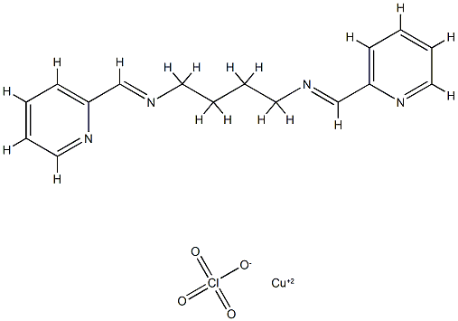 N,N'-bis(2-pyridylmethylene)-1,4-butanediamine (N,N',N'',N''')-Cu(II)diperchlorate Struktur