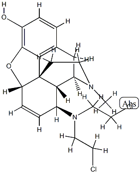 8 beta-(bis(2-chloroethyl)amino)-6,7-didehydro-3-hydroxy-17-methyl-4,5 alpha-epoxymorphinan Structure