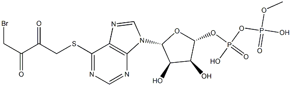 6-((4-bromo-2,3-dioxobutyl)thio)-6-deaminoadenosine 5'-diphosphate Struktur