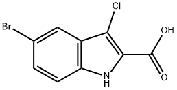 5-溴-3-氯-1H-吲哚-2-羧酸, 902772-21-8, 结构式