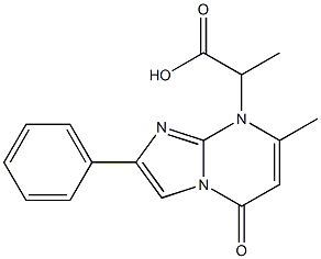 2-(7-甲基-5-氧-2-苯基-5H-咪唑[1,2-A]嘧啶基-8-基)丙酸,902836-43-5,结构式