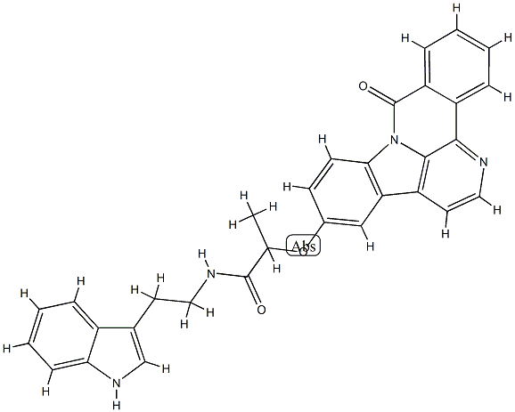 N-(2-(1H-indol-3-yl)ethyl)-2-((8-oxo-8H-benzo[c]indolo[3,2,1-ij][1,5]naphthyridin-12-yl)oxy)propanamide Structure