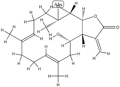 (1aR,4E,8E,11S,11aR,14aS,14bR)-2,3,6,7,10,11,11a,12,14a,14b-Decahydro-11-hydroxy-1a,5,9-trimethyl-12-methyleneoxireno[13,14]cyclotetradeca[1,2-b]furan-13(1aH)-one 结构式