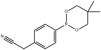 2-(4-(5,5-二甲基-1,3,2-二氧杂硼杂环-2-基)苯)乙腈 结构式